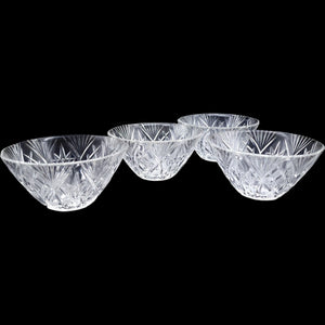 Vintage Cut Crystal Clear Small Bowls Set of 4