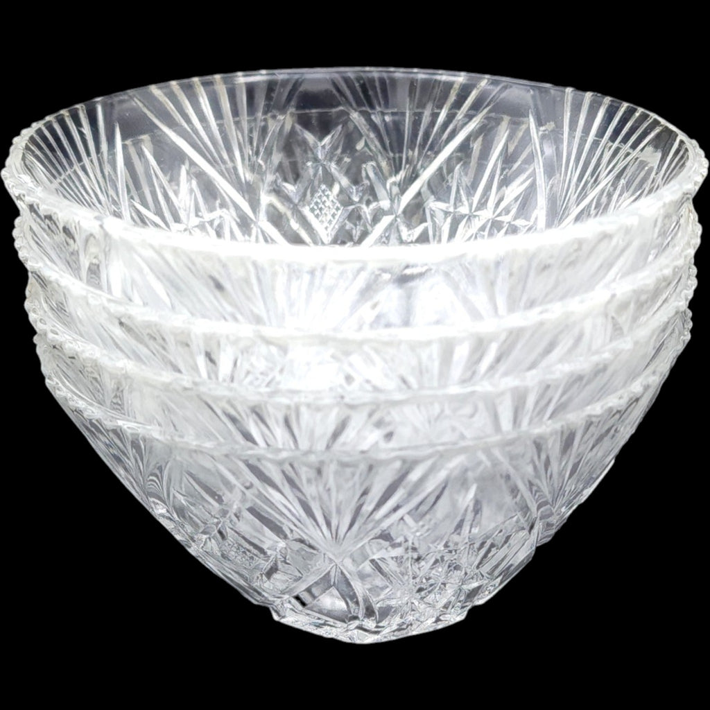 Vintage Cut Crystal Clear Small Bowls Set of 4