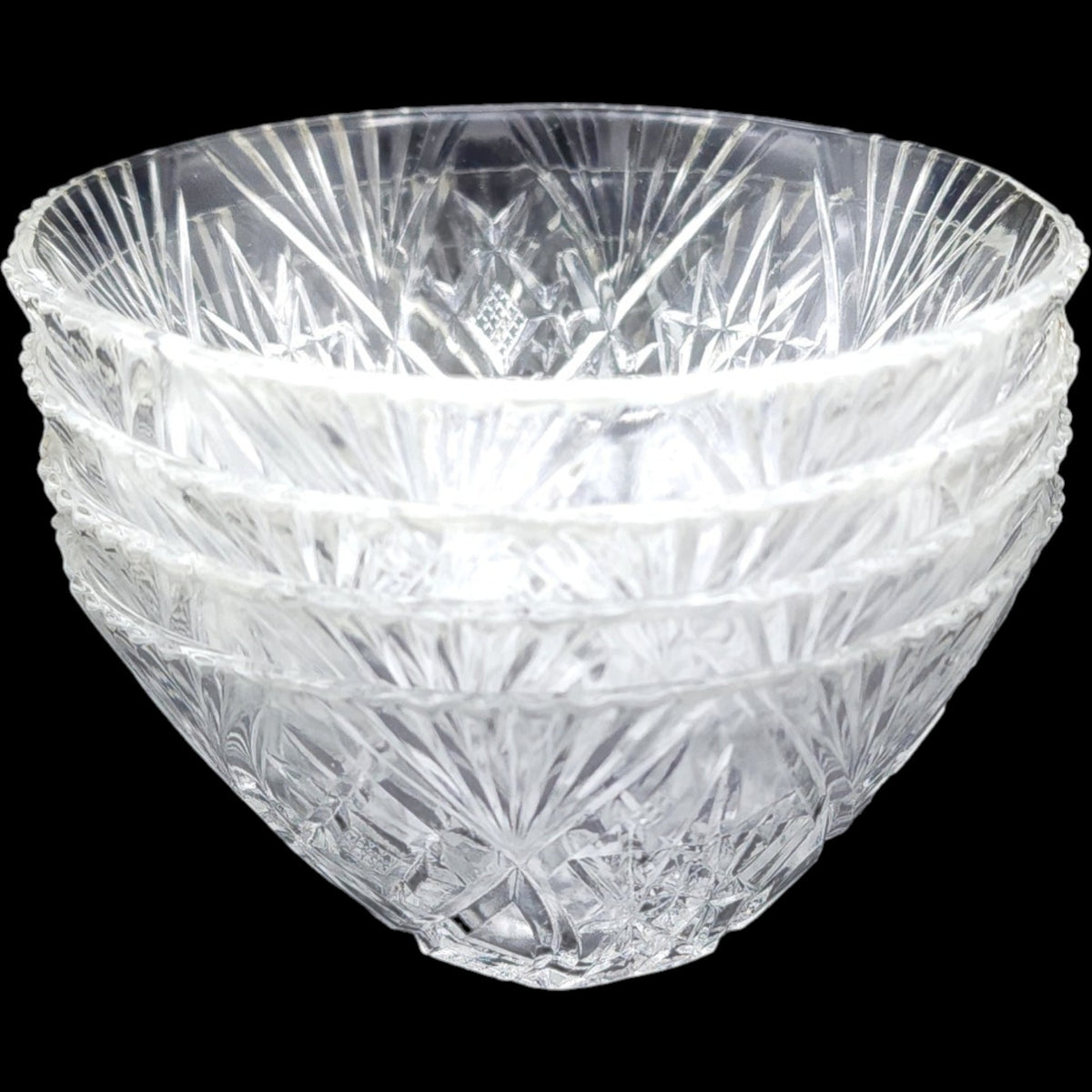 Vintage Cut Crystal Clear Small Bowls Set of 4