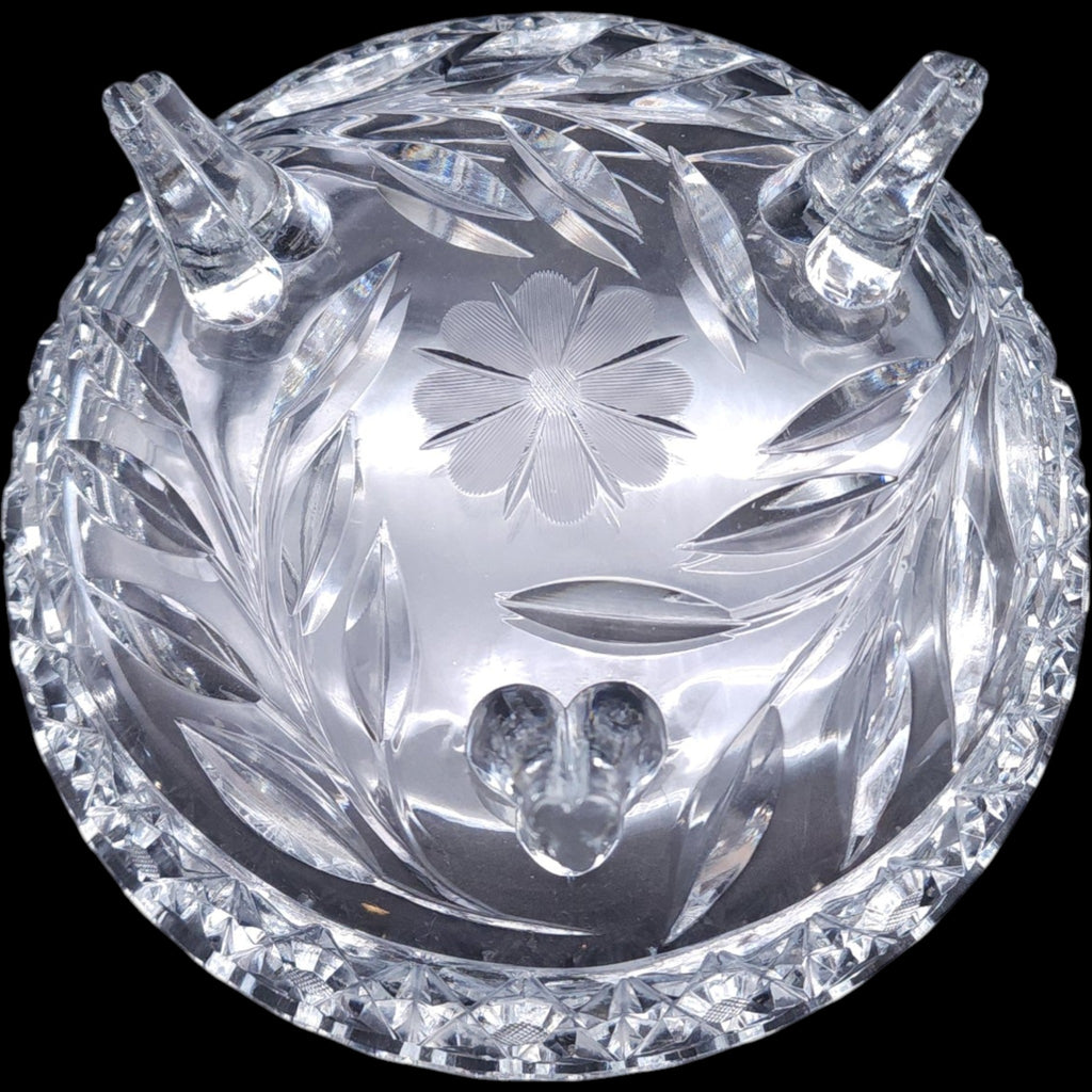 Diamond Cu Crystal Three-Footed Floral Bowl