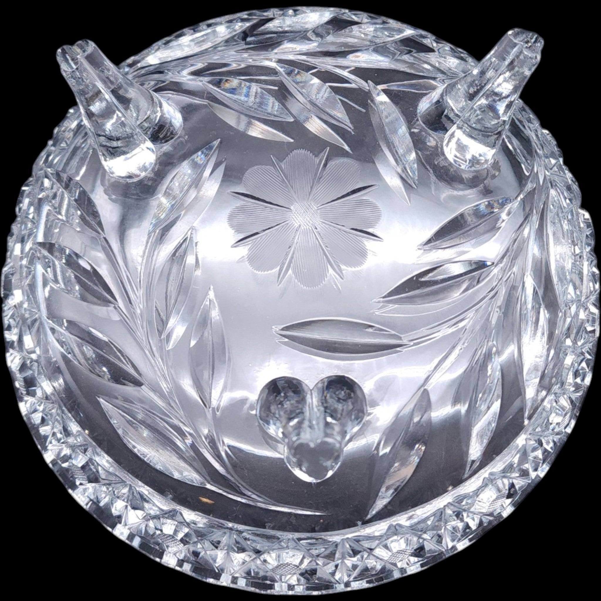 Diamond Cu Crystal Three-Footed Floral Bowl