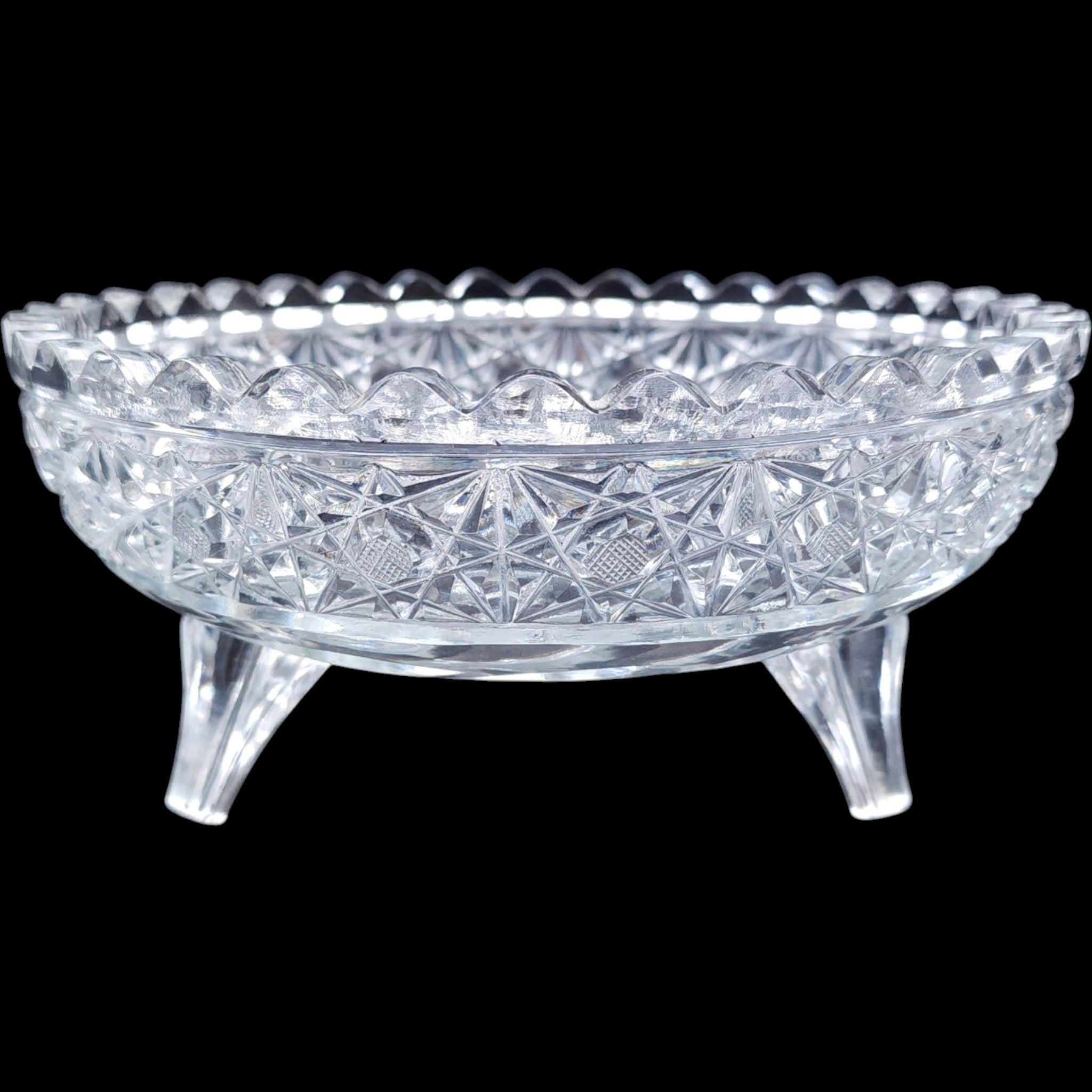 Diamond Cu Crystal Three-Footed Floral Bowl