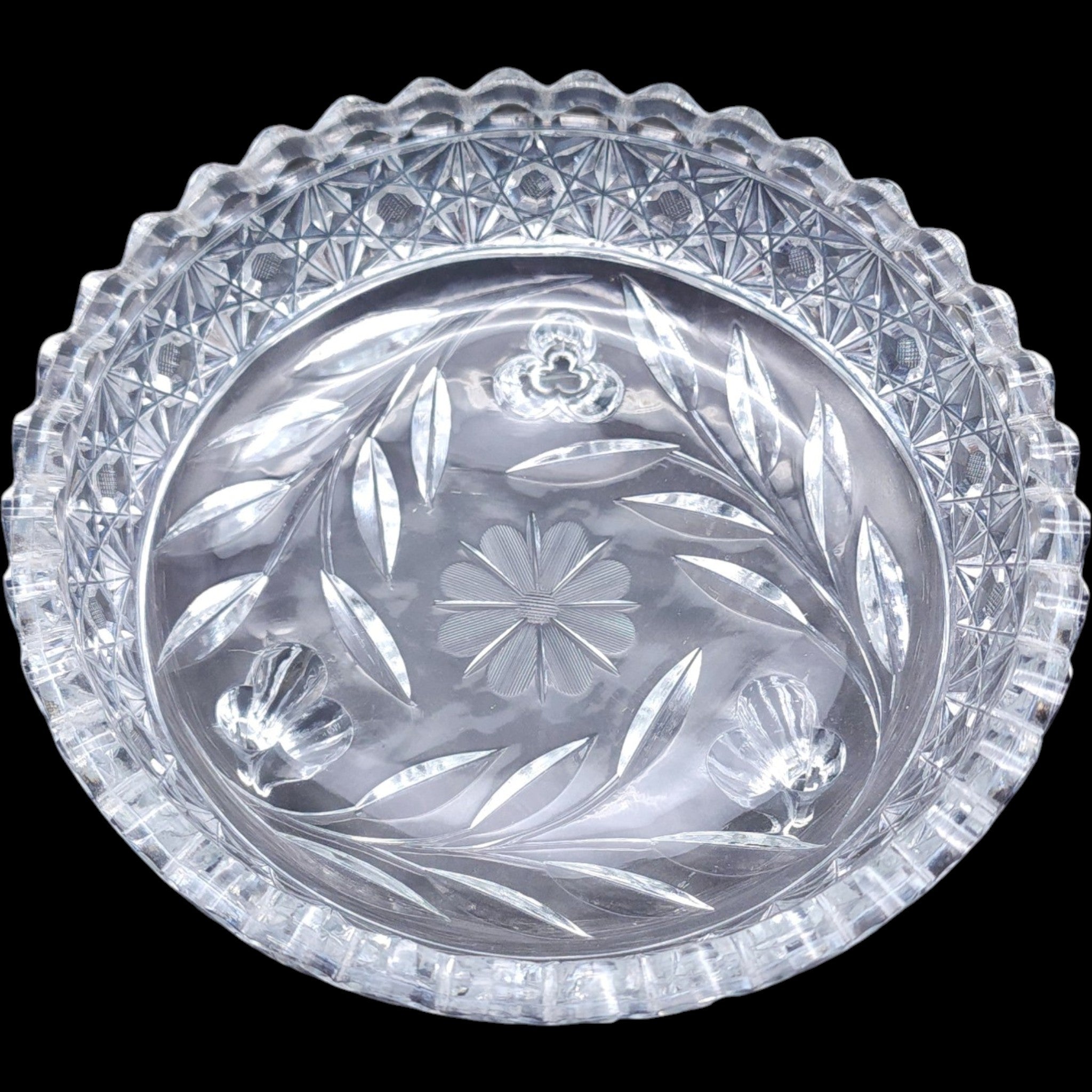 Diamond Cu Crystal Three-Footed Floral Bowl