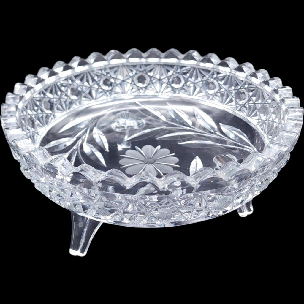 Diamond Cu Crystal Three-Footed Floral Bowl