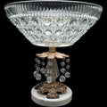 Vintage Cut Glass Centerpiece Compote with Crystal Prisms on Italian Marble Base
