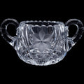 Vintage Cut Glass Open Sugar Bowl with Wheel-Cut Floral Base