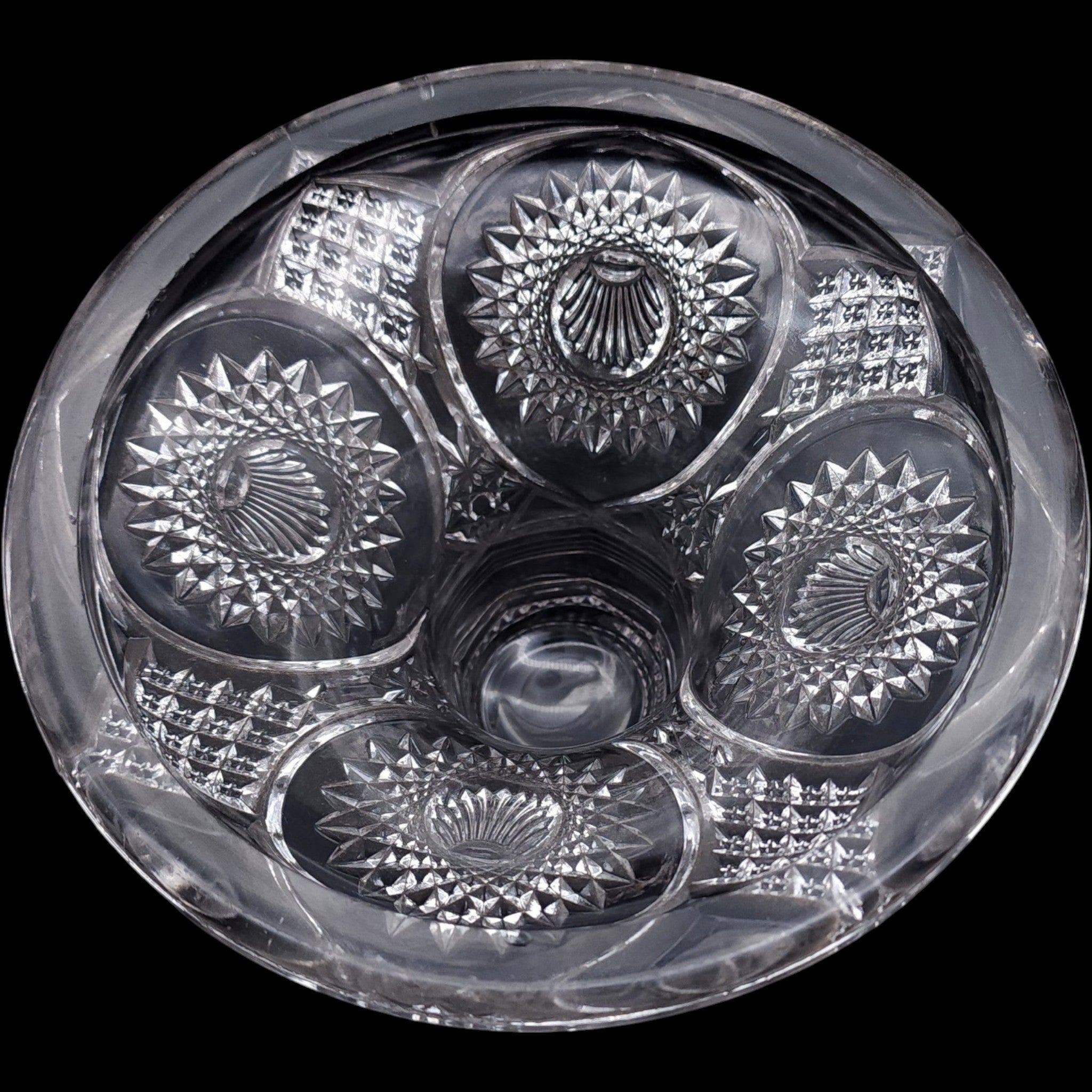Vintage Duncan & Miller Homestead Clear Glass Punch Bowl Stand