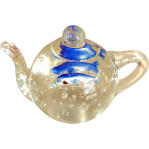 Vintage Dynasty Gallery Glass Dolphin Teapot Paperweight