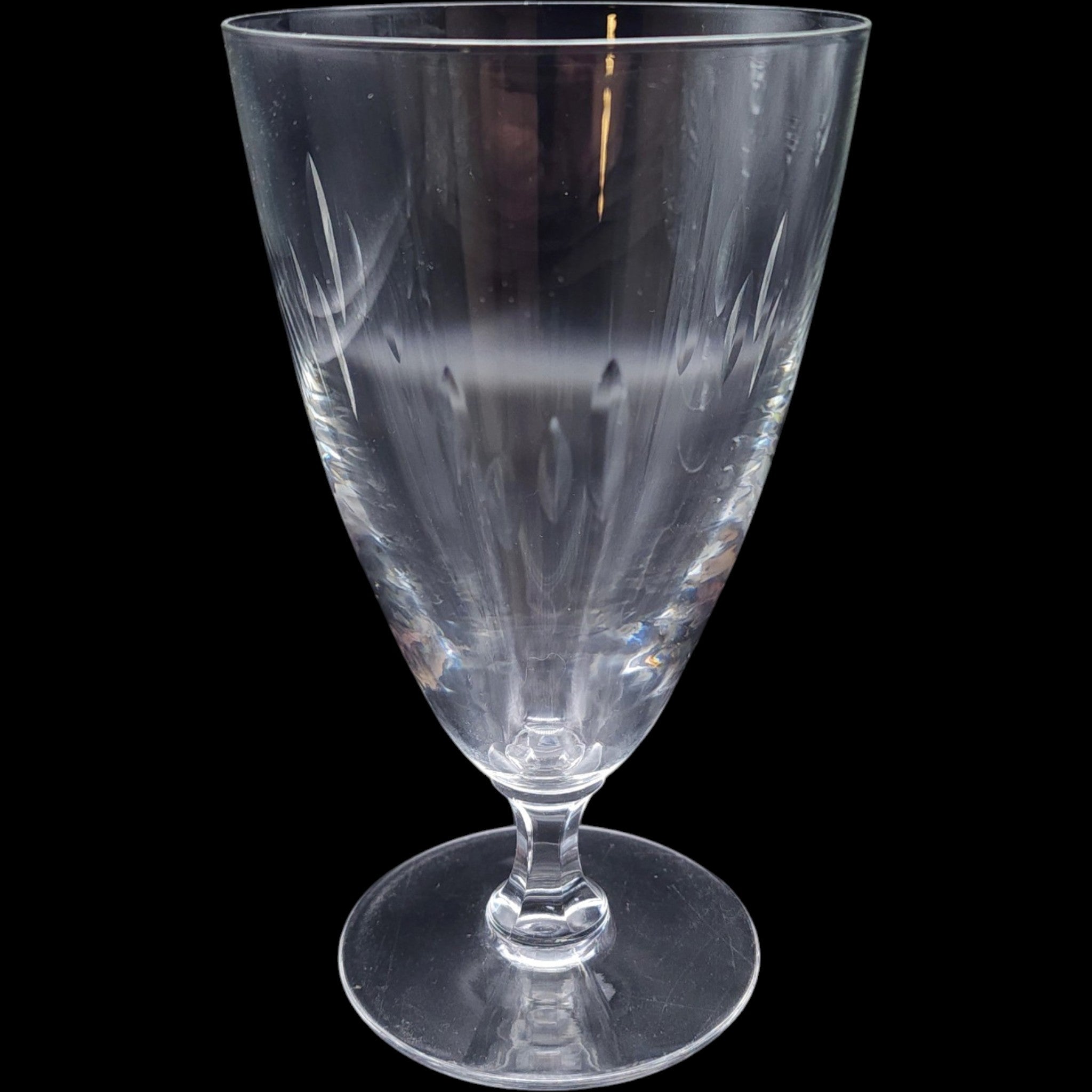 Vintage Easterling Marquise Pattern Clear Crystal Footed Iced Tea Glass