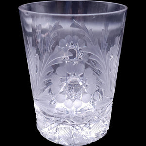 Vintage Elegant Intricate Cut Crystal Floral Tumbler Glass