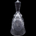 Vintage Etched Glass Bell with Frosted Floral and Leaf Motif