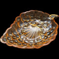 Vintage Federal Glass 7" Amber Iridescent Grape Cluster Relish Dish