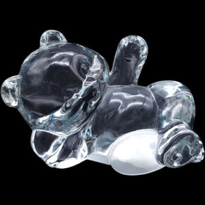 Vintage Fenton Clear Art Glass Playful Bear Cub Figurine