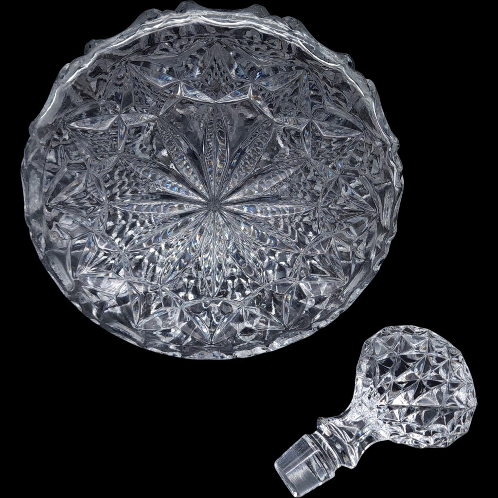 Vintage Fine Cut Crystal Ships Wine Spirits Decanter with Stopper
