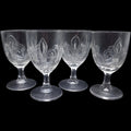 Vintage Fleur-de-Lis Clear Pressed Glass Water Goblets Set of 4