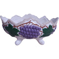 Vintage Grape Harvest Footed Ceramic Planter Vase