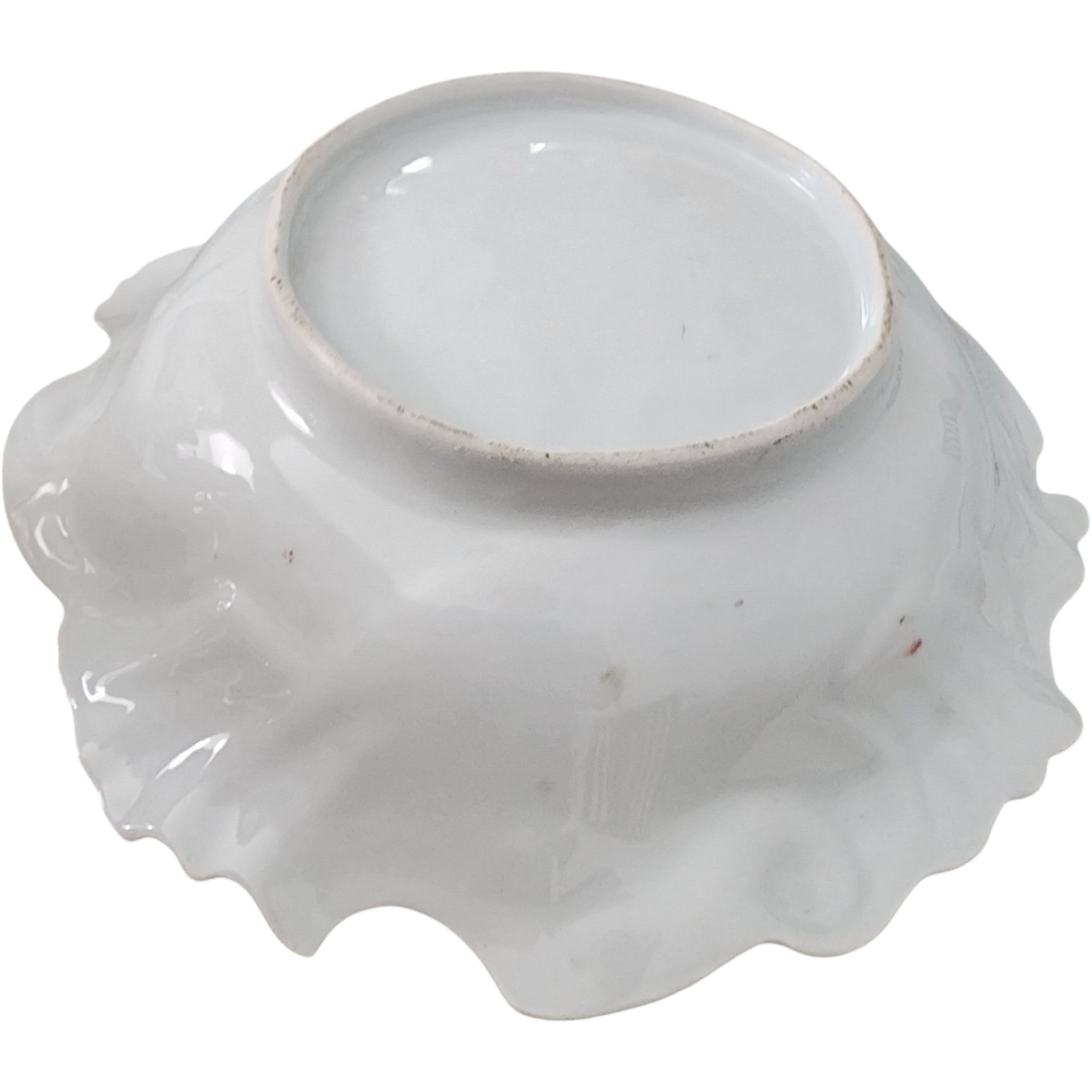 Vintage Floral Porcelain Scalloped Decorative Bowl