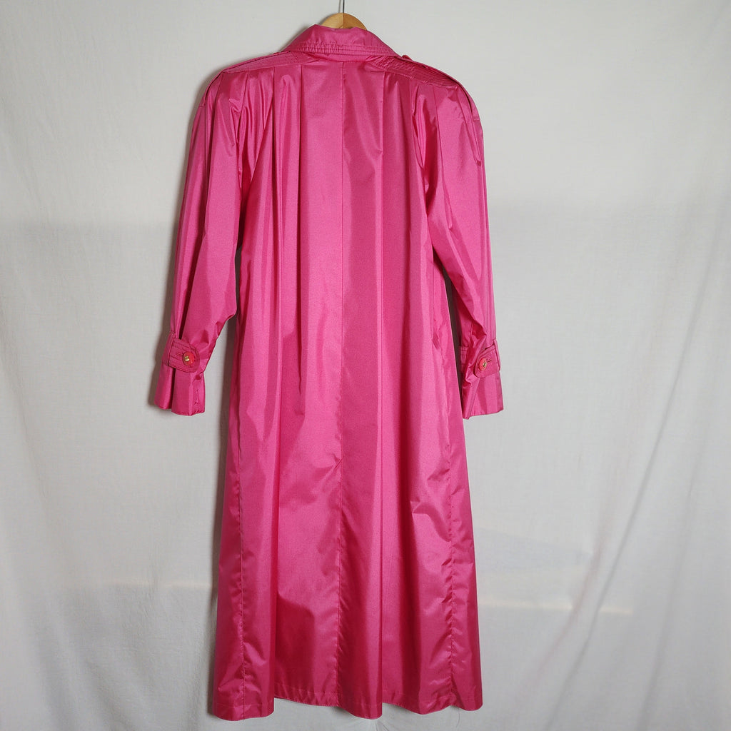 Vintage Gallery Hot Pink Long Trench Raincoat Size 2