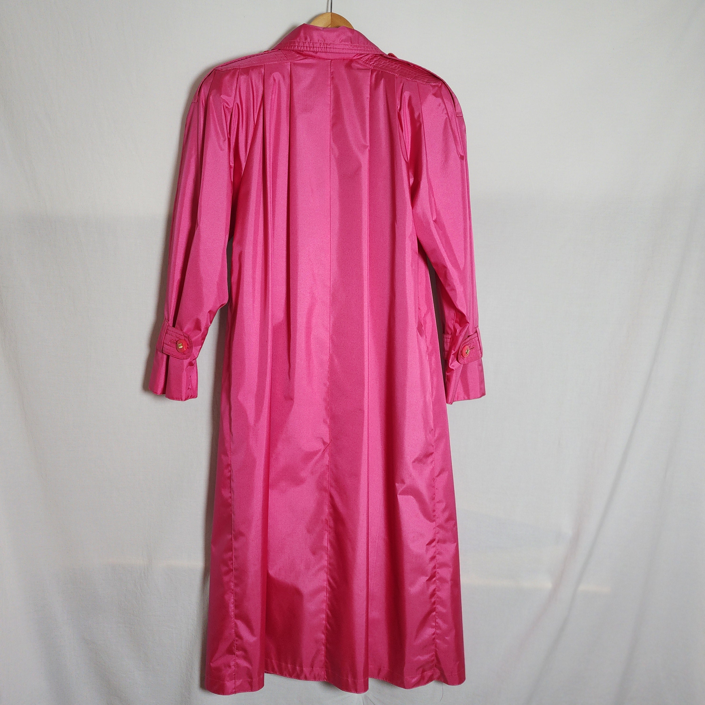 Vintage Gallery Hot Pink Long Trench Raincoat Size 2