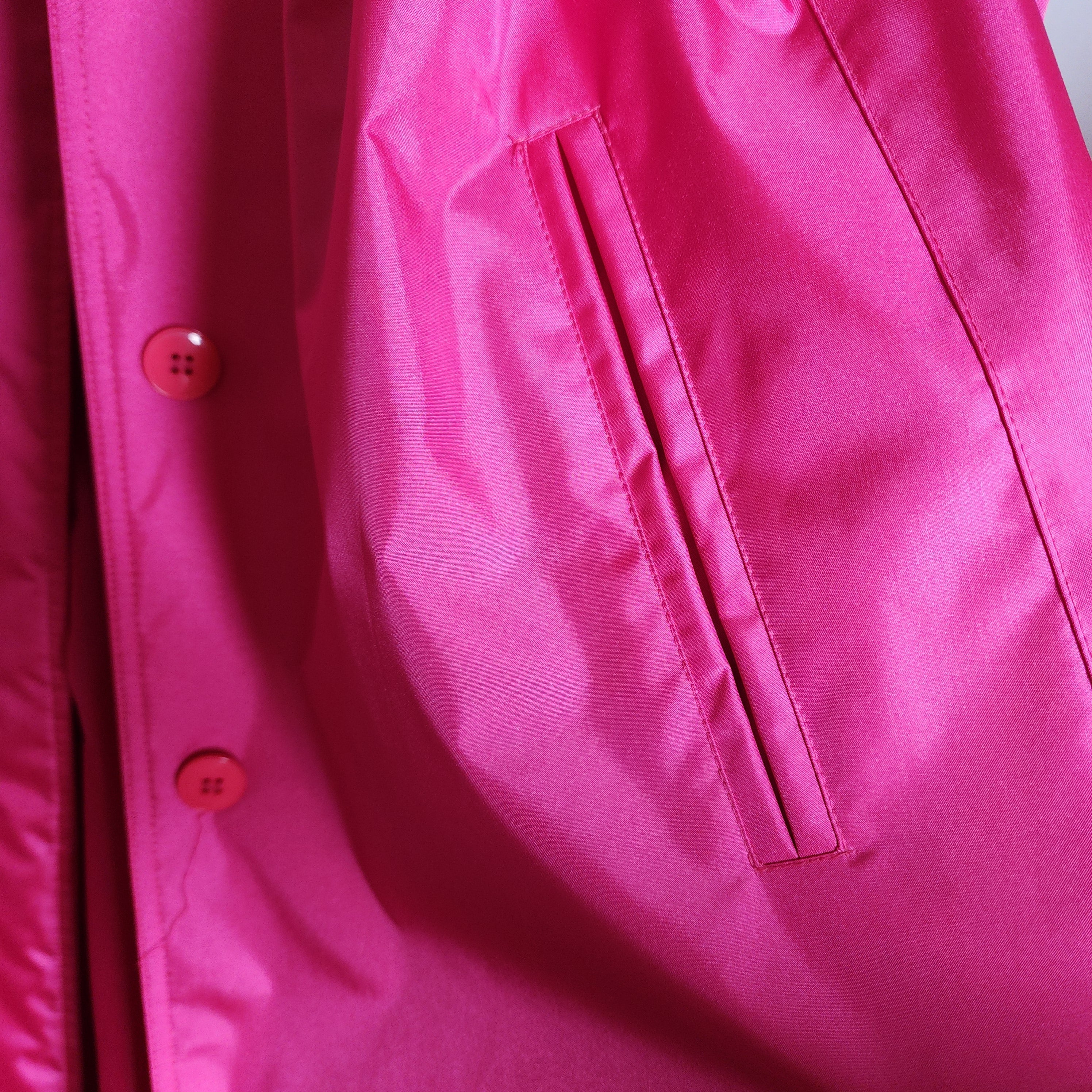Vintage Gallery Hot Pink Long Trench Raincoat Size 2