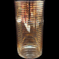 Vintage Mid-Century Gold Ringed Cylinder Glass Highball Tumbler Vase