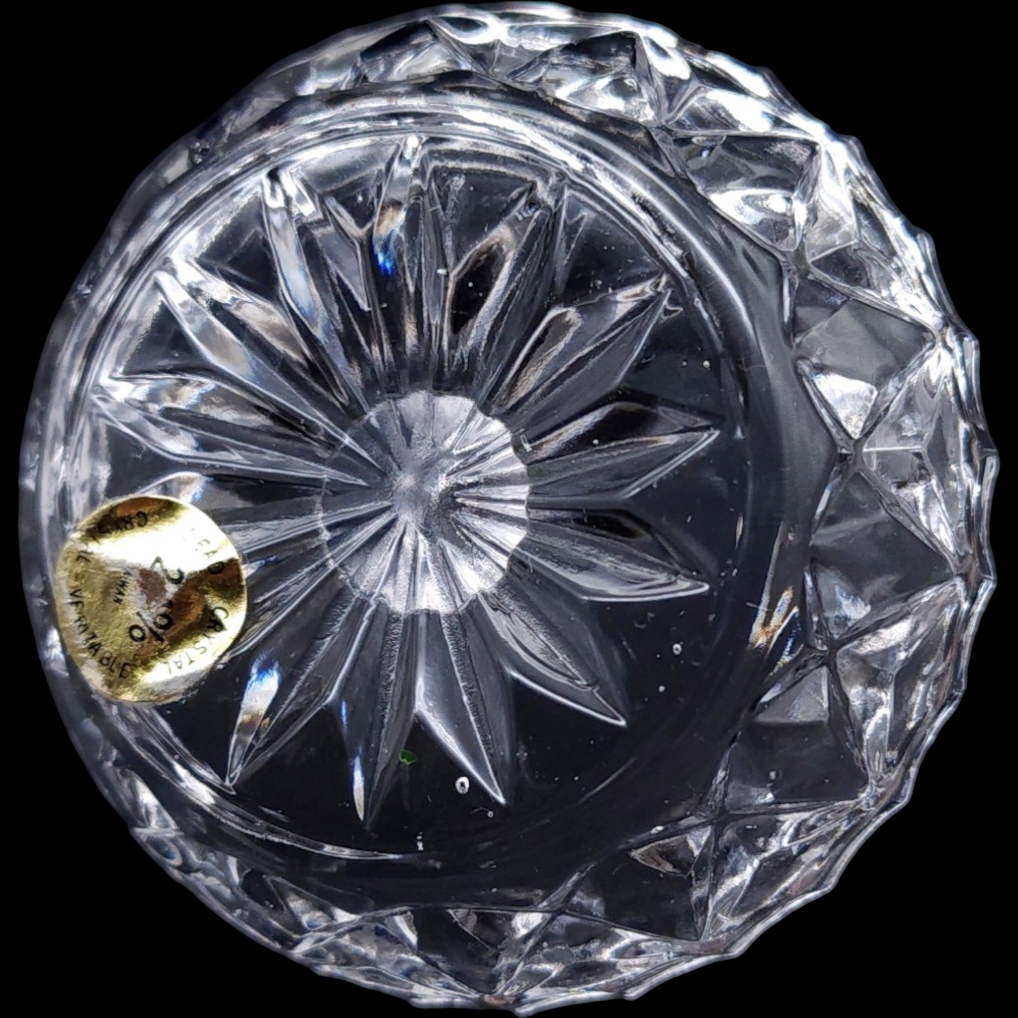 Vintage Gorham Crystal King Edward Cut Crystal Ring Holder Dish