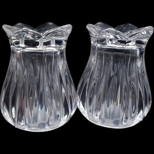 Gorham Crystal Lotus Salt and Pepper Shakers Set
