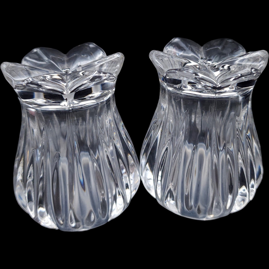 Gorham Crystal Lotus Salt and Pepper Shakers Set