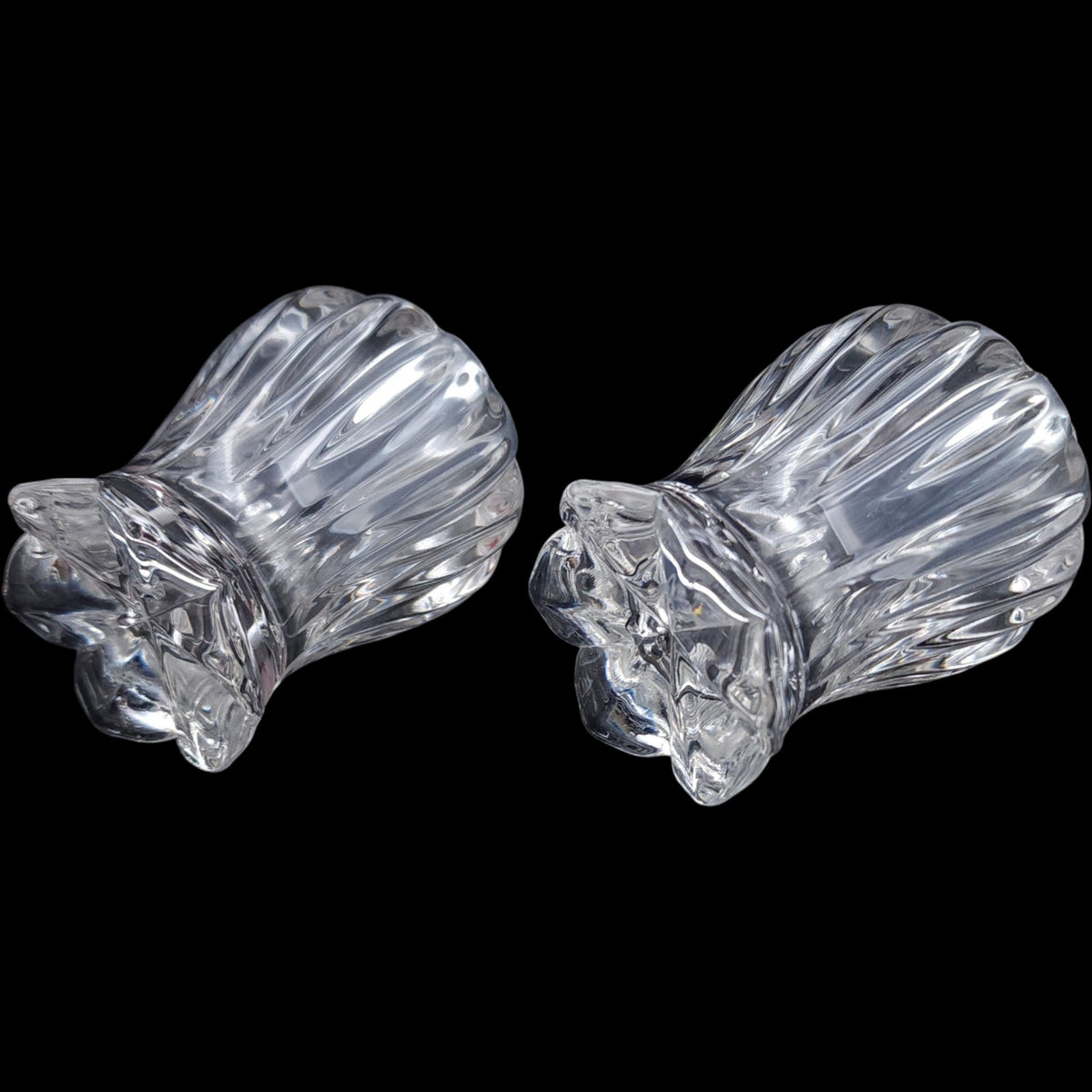 Gorham Crystal Lotus Salt and Pepper Shakers Set