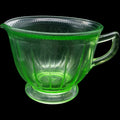 Federal Glass Colonial Block Green Uranium Glass Creamer Pitcher