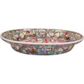 Antique Gump's Chinese Famille Rose Rose Medallion Oval Decorative Platter