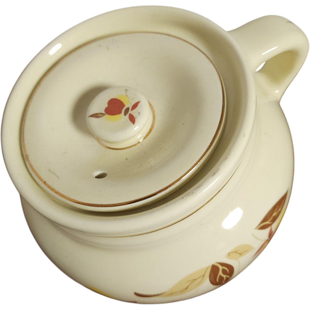 Vintage Hall China Autumn Leaf 1 Handled Bean Pot with Lid Commemorative Edition