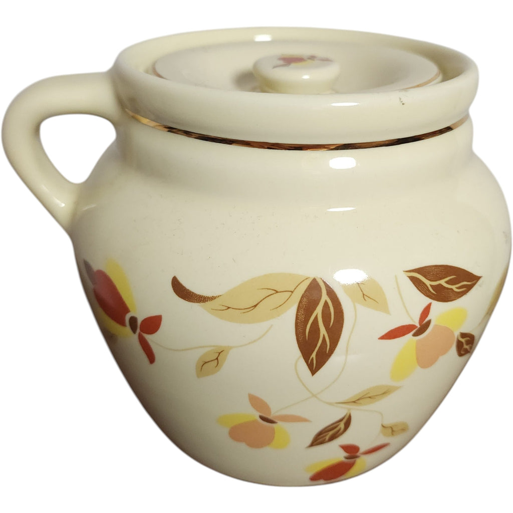 Vintage Hall China Autumn Leaf 1 Handled Bean Pot with Lid Commemorative Edition