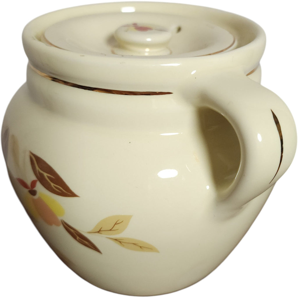 Vintage Hall China Autumn Leaf 1 Handled Bean Pot with Lid Commemorative Edition
