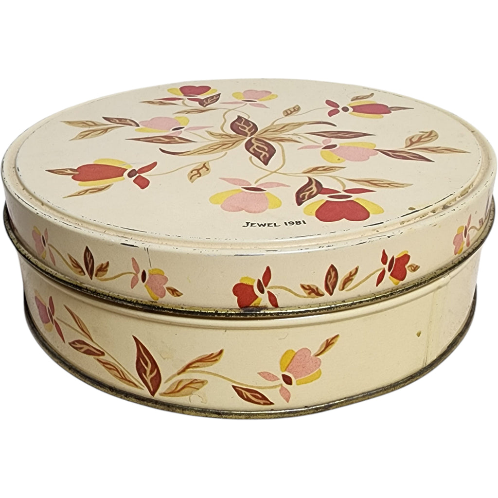 Vintage Hall China Autumn Leaf Holiday Fruit Cake Tin & Lid Autumn Leaf