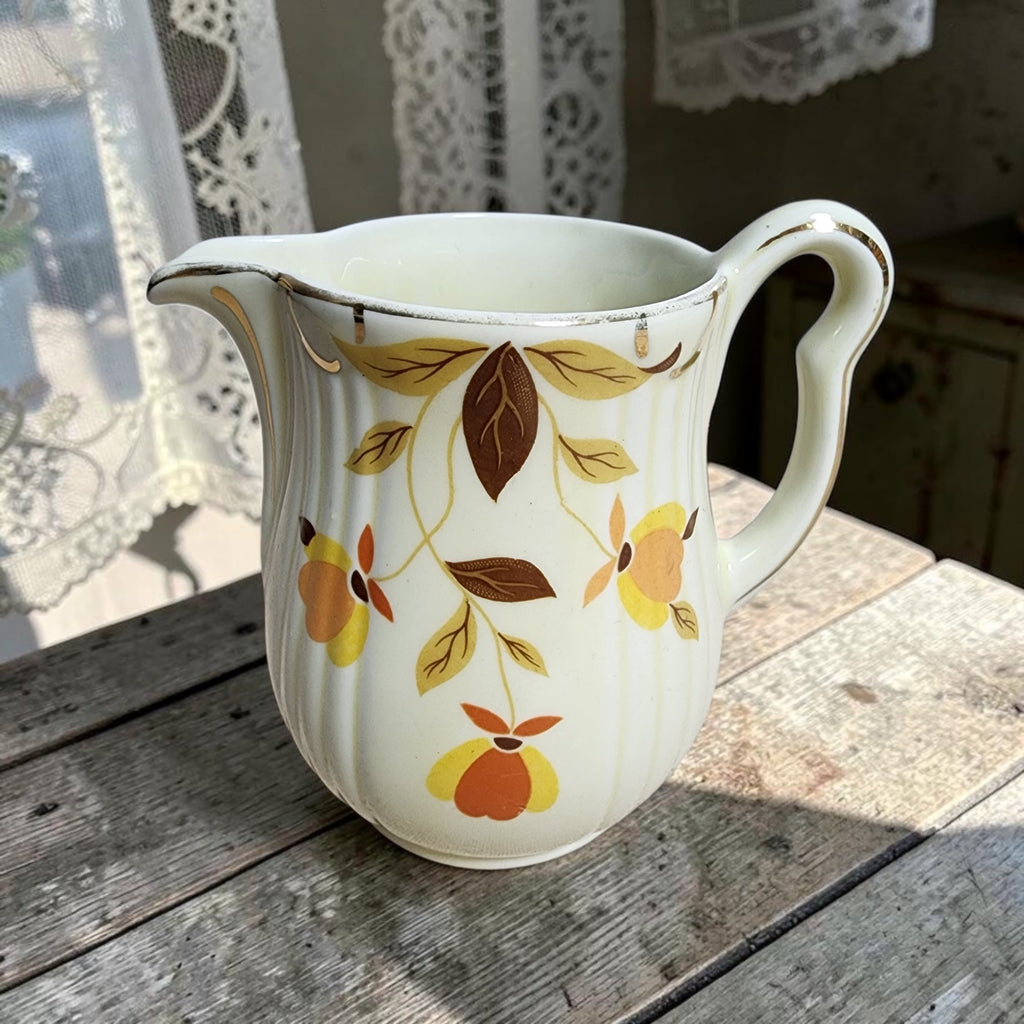 Vintage Hall China Autumn Leaf Rayed Creamer