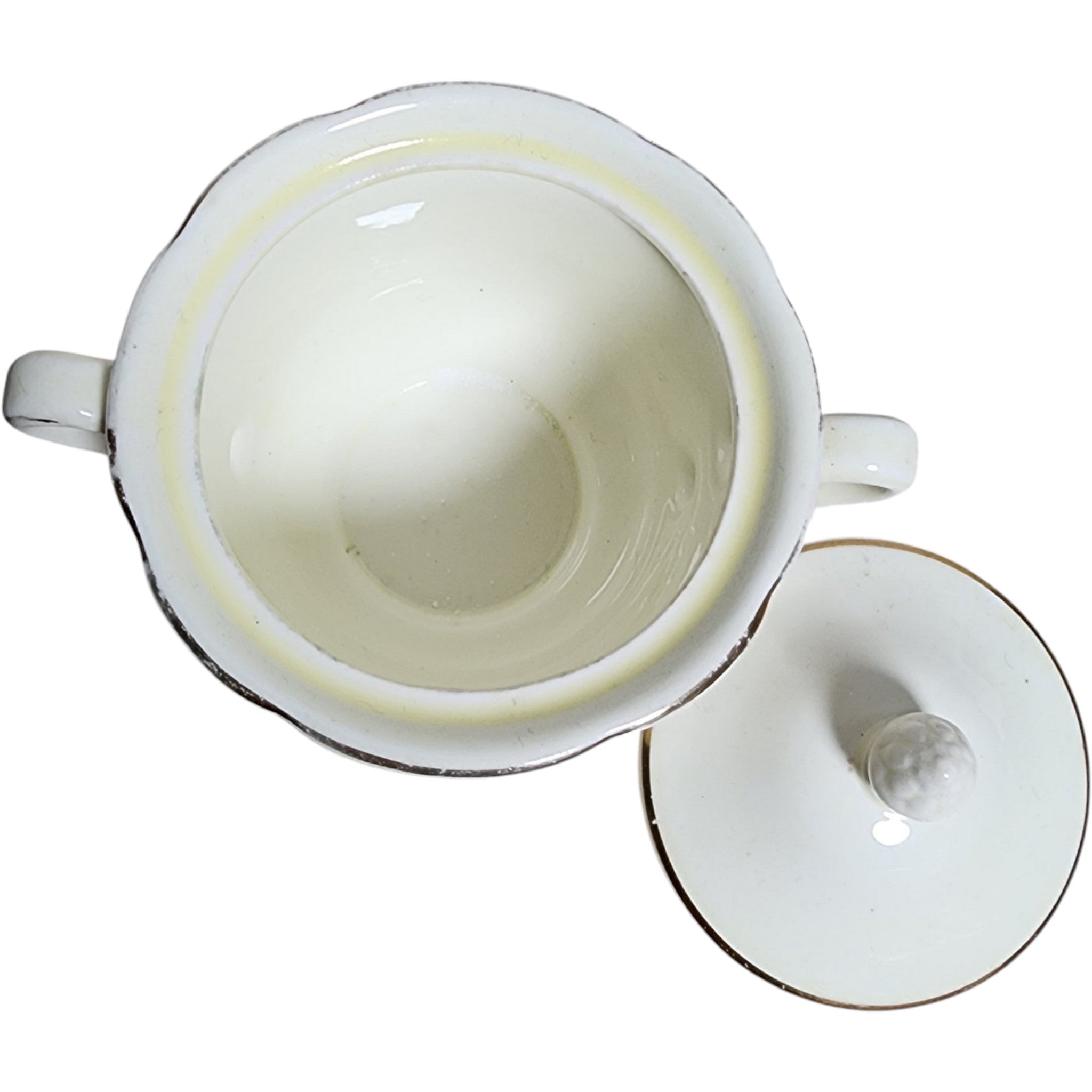 Hall China Autumn Leaf Ruffled D Covered Sugar Bowl