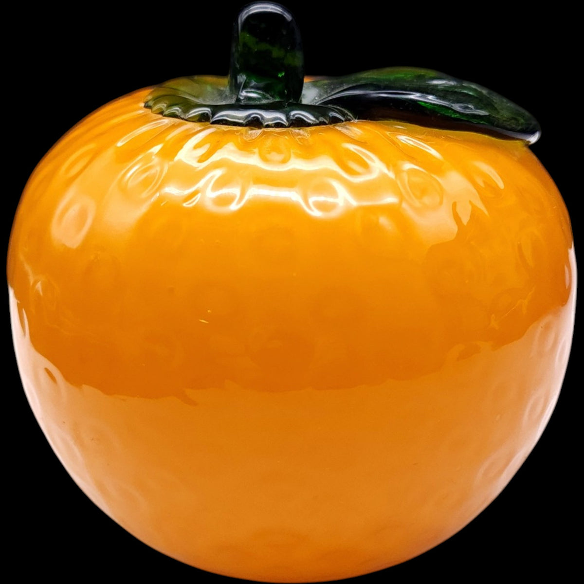 Vintage Hand-Blown Art Glass Orange Paperweight Figurine