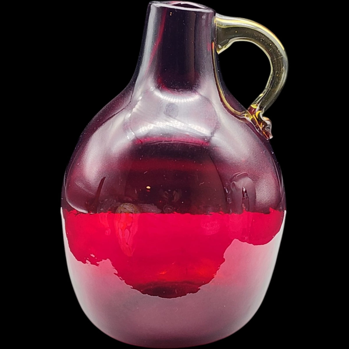 Vintage Hand-Blown Ruby Red Glass Miniature Pitcher Jug