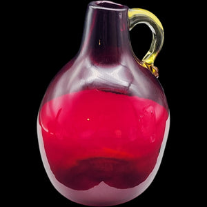 Vintage Hand-Blown Ruby Red Glass Miniature Pitcher Jug