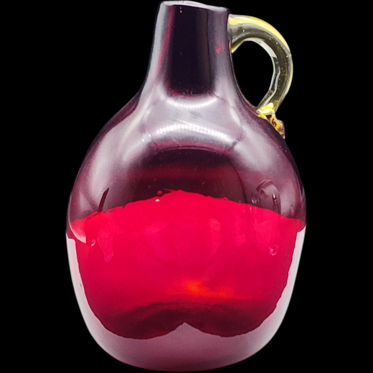 Vintage Hand-Blown Ruby Red Glass Miniature Pitcher Jug