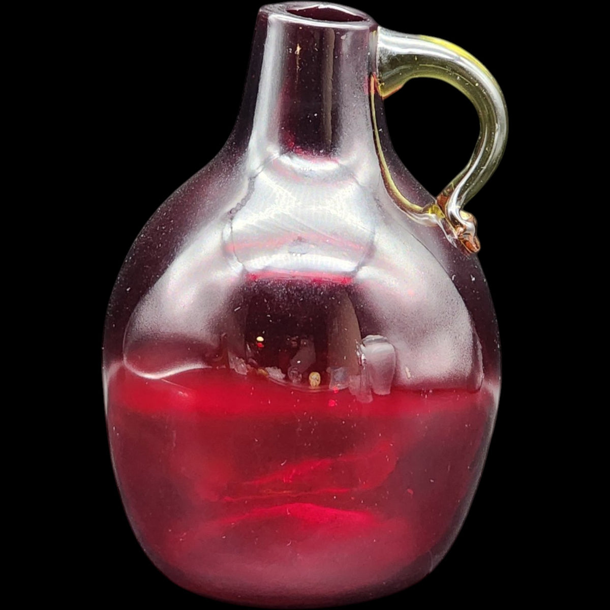 Vintage Hand-Blown Ruby Red Glass Miniature Pitcher Jug