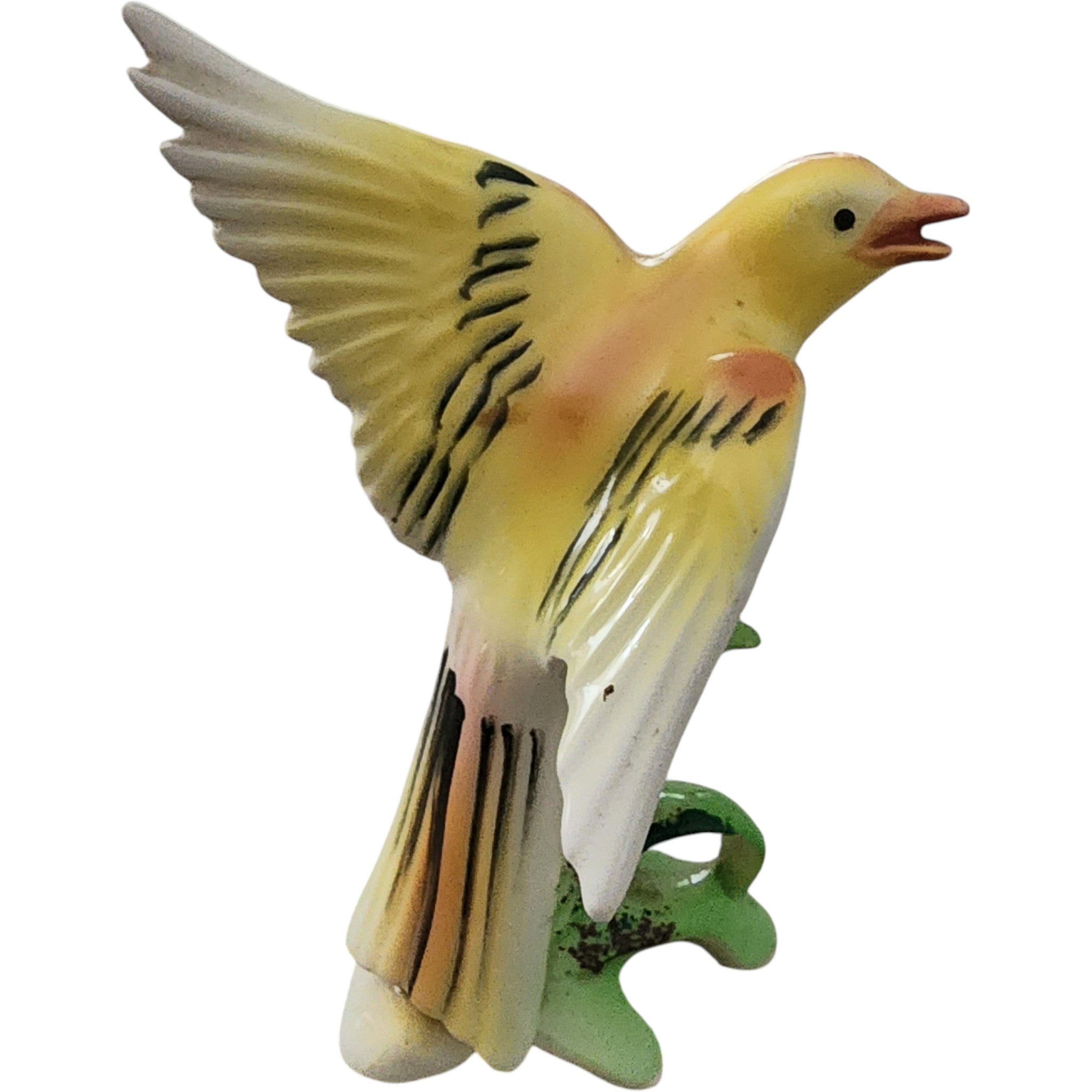 Vintage Hand-Painted Ceramic Yellow Canary Bird Figurine