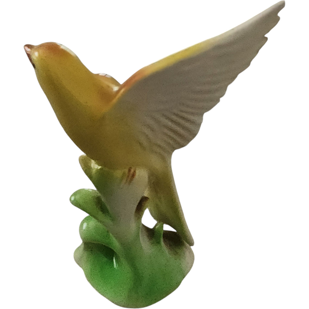 Vintage Hand-Painted Ceramic Yellow Canary Bird Figurine