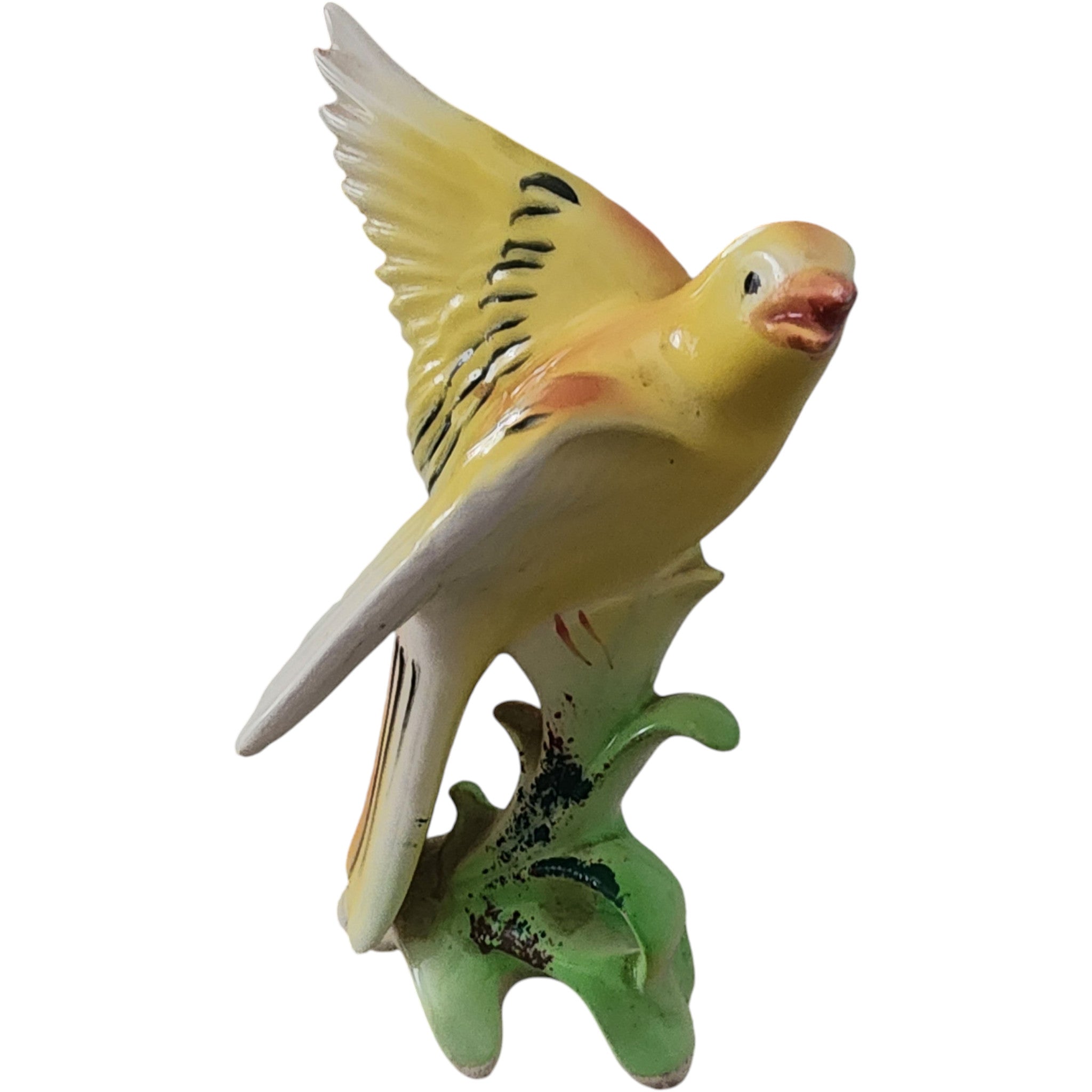 Vintage Hand-Painted Ceramic Yellow Canary Bird Figurine