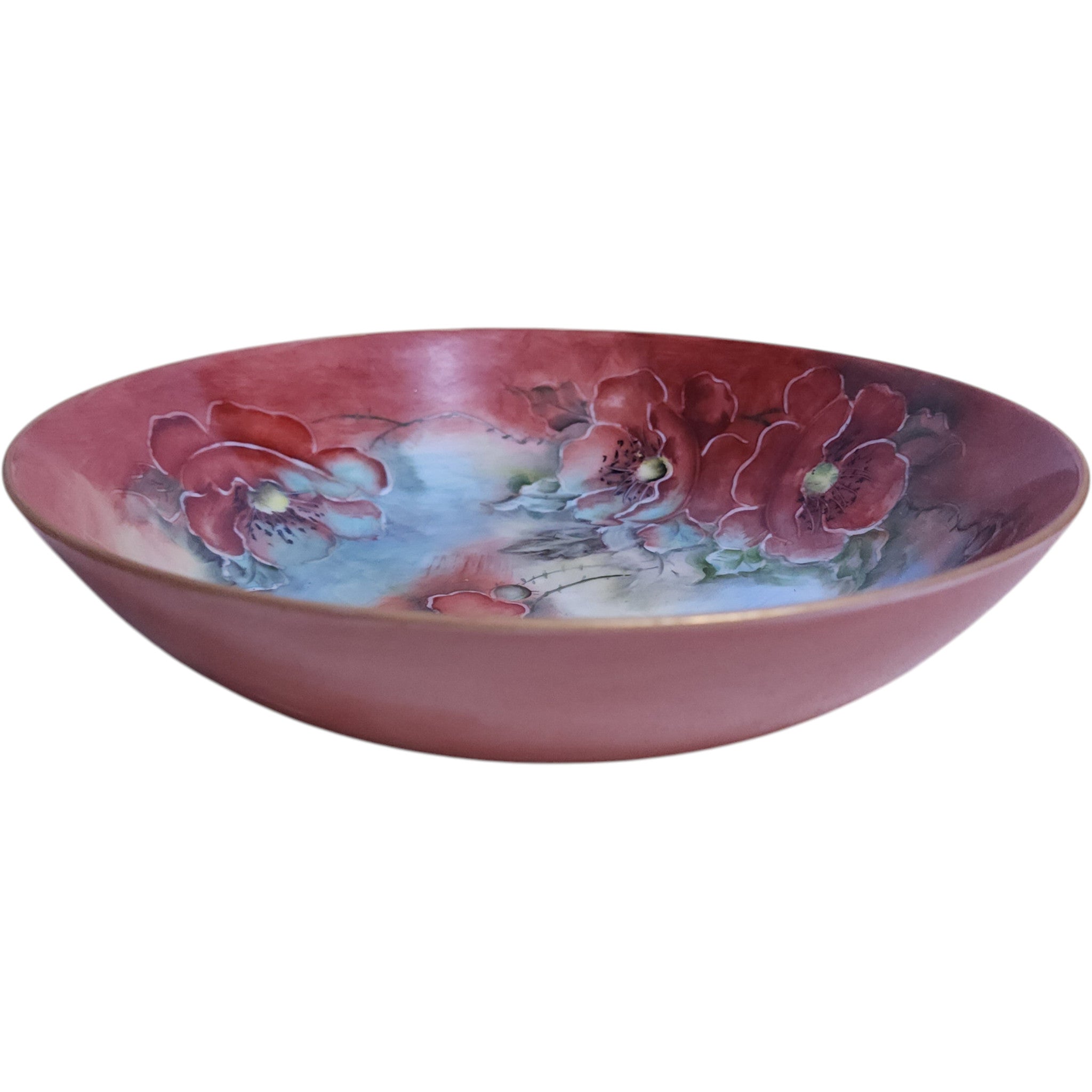 Vintage Hand-Painted Floral Porcelain Decorative Bowl