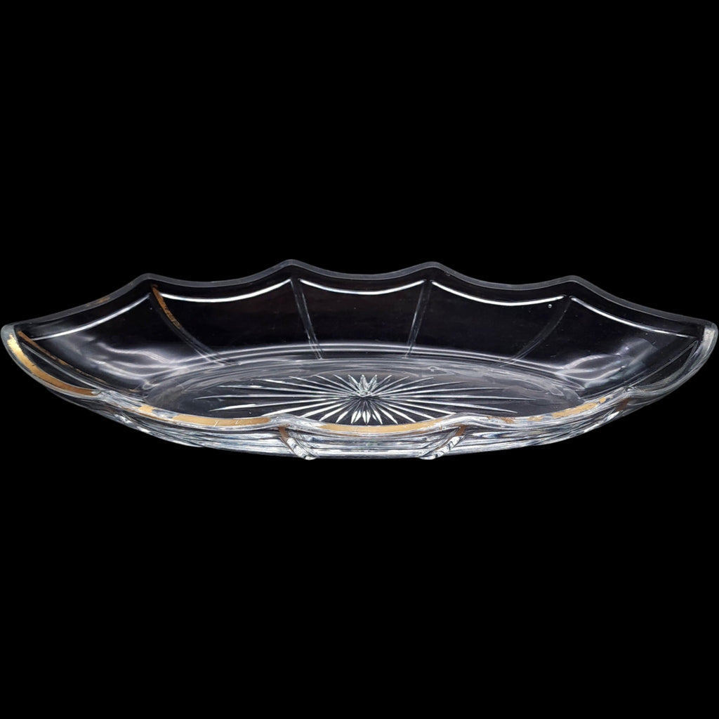Heisey 12-Inch Rib and Panel Clear Oval Celery Relish Dish