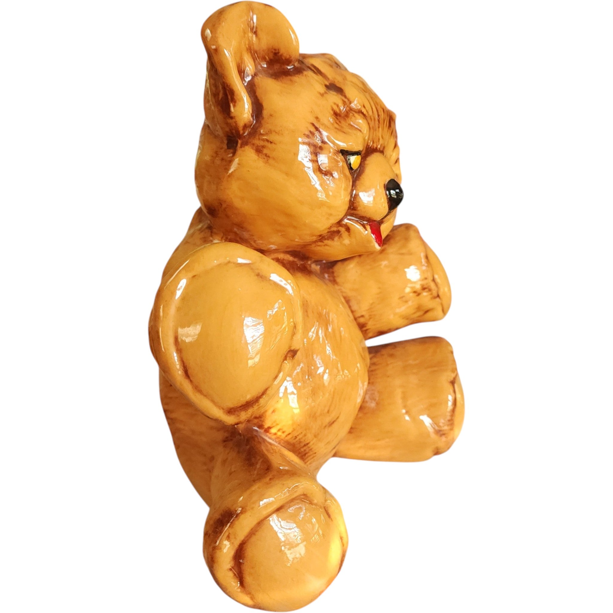 Vintage High-Gloss Ceramic Teddy Bear Figurine