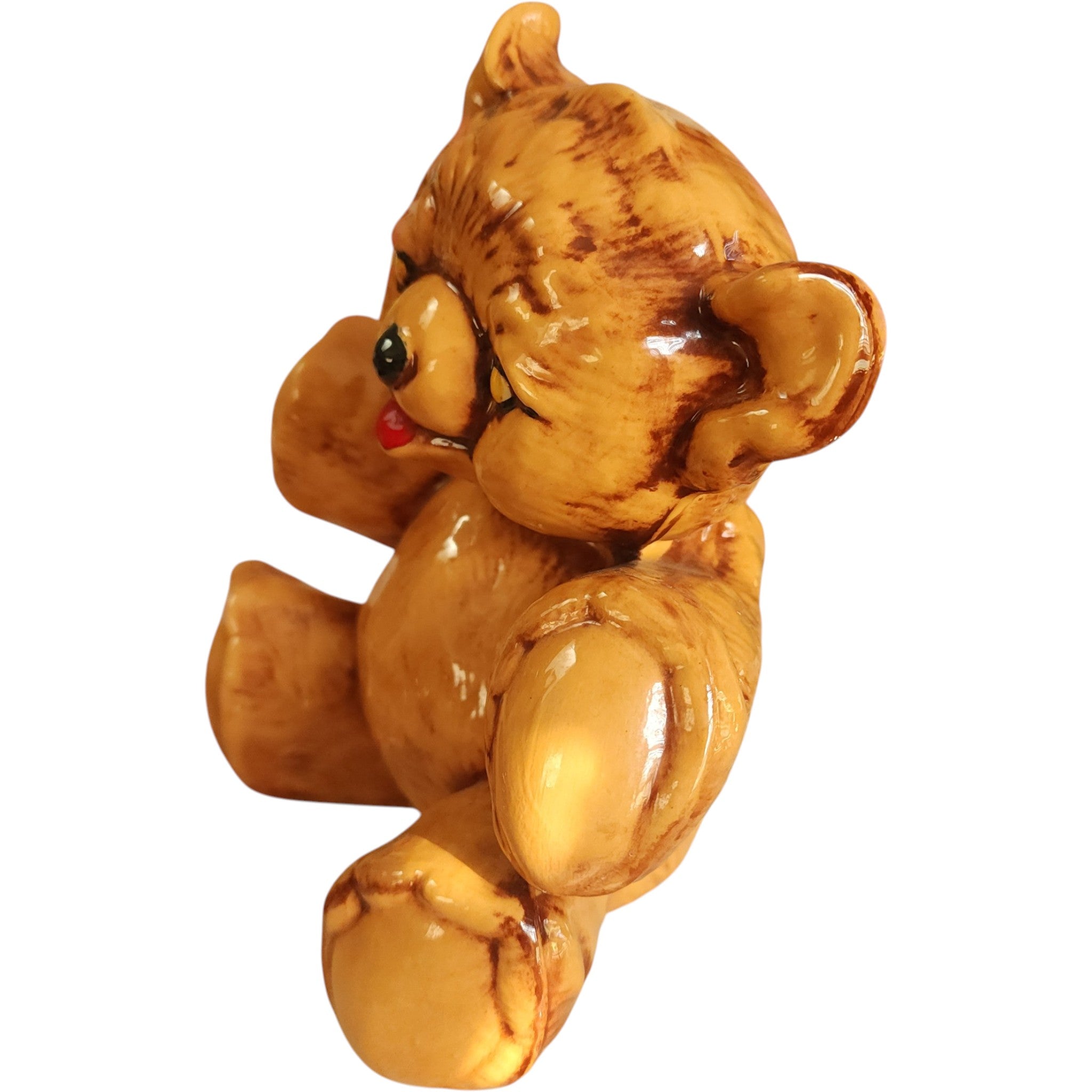 Vintage High-Gloss Ceramic Teddy Bear Figurine