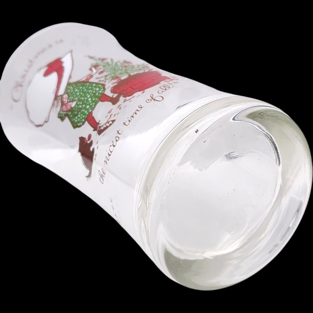Vintage Holly Hobbie Christmas Beverage Glasses Set of 6 in Original Packaging